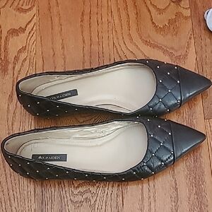 Ava & Aiden Black Quilted Pointed Flats